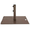 50 LBS Heavy Duty Patio Umbrella Base Stand, 24" Square Steel Outdoor Umbrella Weight with Wheels & 2 Tightening Knobs for Garden Deck Poolside