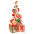 Tangkula 5.6 FT Christmas Lighted Gift Box Tower