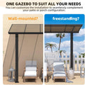 AECOJOY 10' x 8' Gazebo Outdoor Pergola for Patio, 8x10 Freestanding Lean to Hard Top Grill Gazebo