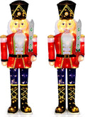 Tangkula 5 FT Christmas Lighted Nutcracker with Glitter Sword
