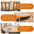 AECOJOY Patio Furniture Outdoor Round Daybed with Removable Cushions 4 Piece Sectional Sofa Patio Furniture Set, Beige