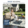 AECOJOY Aluminum Patio Furniture Set, 5 Pieces Outdoor Sectional Sofa Set, Beige