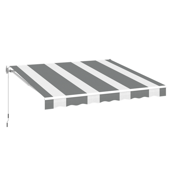 AECOJOY 10'×8' Manual Retractable Awning Sun Shade, Patio Awning Canopy