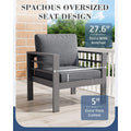 AECOJOY Aluminum Patio Furniture Set, 4 Pieces Outdoor Sectional Sofa Set, Dark Gray