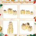 Tangkukla 3 Pack Christmas Lighted Gift Box, Pre-Lit Festive Boxes w/ 50 LED Lights