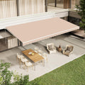 AECOJOY 14'x10' Manual Retractable Awning Sun Shade, Patio Awning Canopy