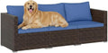 Tangkula 3 Pieces Patio Sectional Sofa Set with Soft Cushions