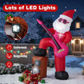 Tangkula 8.4 ft Inflatable Santa Claus Playing Guitar for Christmas