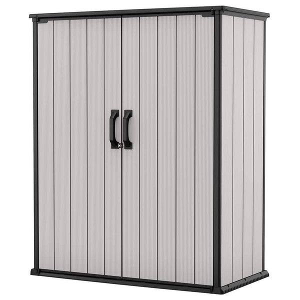 Keter Premier Tall Resin Outdoor Storage Shed with Shelving Brackets for Patio Furniture