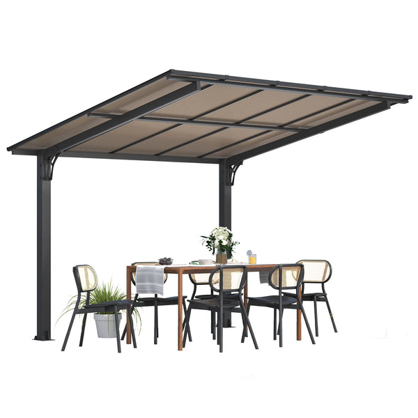 AECOJOY 10' x 8' Gazebo Outdoor Pergola for Patio, 8x10 Freestanding Lean to Hard Top Grill Gazebo