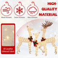 Tangkula 3 Pieces Lighted Christmas Reindeer Family, Xmas Lighted Deer Decoration with 230 Warm White LED Lights
