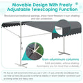 AECOJOY Free Standing Retractable Awning, 13'x10' Dual Side Patio Awnings Outdoor Manual Sun Shade Shelter, Dark Grey