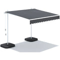AECOJOY Free Standing Retractable Awning, 13'x8' Patio Awnings Outdoor Manual Sun Shade Shelter, Dark Grey
