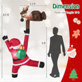 Tangkula 8.5 FT Christmas Inflatable Reindeer & Climbing Santa Claus