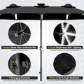 AECOJOY 15ft Patio Double-Sided Umbrella, 156 PCS Solar LED Light Outdoor Large Umbrella, Black