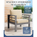 AECOJOY Aluminum Patio Furniture Set, 5 Pieces Outdoor Sectional Sofa Set, Beige