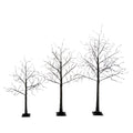 AECOJOY 3 Pac Christmas Tree with Purple Lights, 4FT 5FT and 6FT, Lighted Black Tree for Halloween Decoration