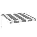 AECOJOY 8.2'×6.5' Manual Retractable Awning Sun Shade, Patio Awning Canopy