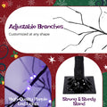 AECOJOY 3 Pac Christmas Tree with Purple Lights, 4FT 5FT and 6FT, Lighted Black Tree for Halloween Decoration