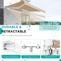 AECOJOY 13'×8' Manual Retractable Awning Sun Shade, Patio Awning Canopy