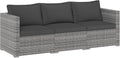 Tangkula Outdoor Patio 3 Seat Sofa Set | PE Rattan Modular Cushioned Sectional Couch Furniture Set