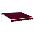 AECOJOY 10'×8' Manual Retractable Awning Sun Shade, Patio Awning Canopy
