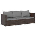Tangkula 3 Pieces Patio Sectional Sofa Set with Soft Cushions