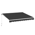 AECOJOY 13'×8' Manual Retractable Awning Sun Shade, Patio Awning Canopy
