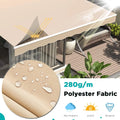 AECOJOY 13'×8' Manual Retractable Awning Sun Shade, Patio Awning Canopy