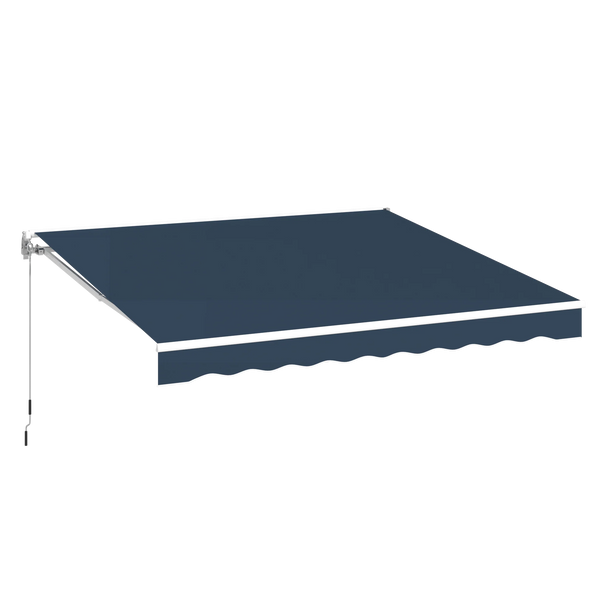 AECOJOY 13'×8' Manual Retractable Awning Sun Shade, Patio Awning Canopy