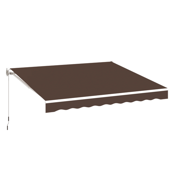 AECOJOY 13'×10' Manual Retractable Awning Sun Shade, Patio Awning Canopy
