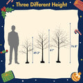 AECOJOY 3 Pac Christmas Tree with Purple Lights, 4FT 5FT and 6FT, Lighted Black Tree for Halloween Decoration